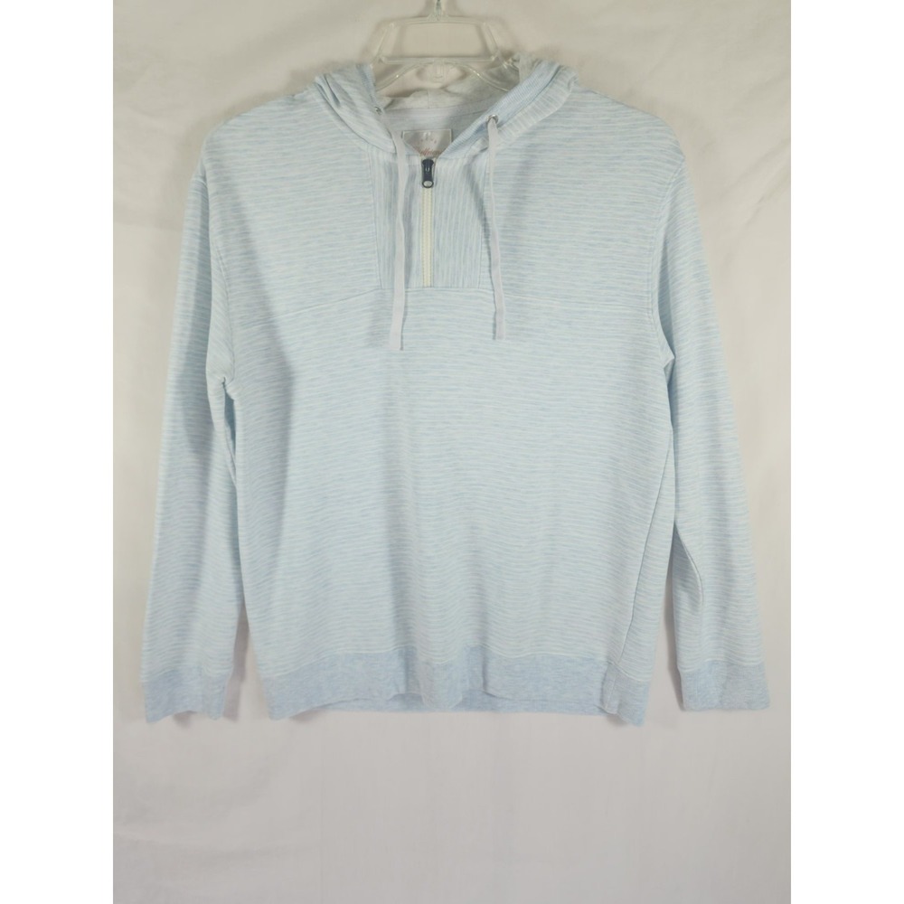 JACHS New York Womens SAMPLE Hoodie Light Blue Pullover 1/4 Zip Coastal Casual
